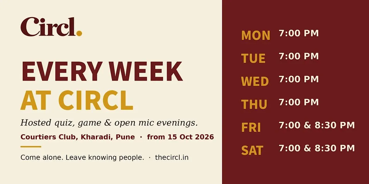 Circl Weekly Social Evenings: Quiz, Games & Open Mic in Kharadi