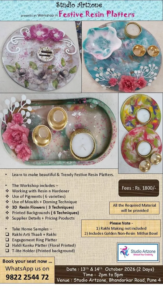 Resin Floral Platters